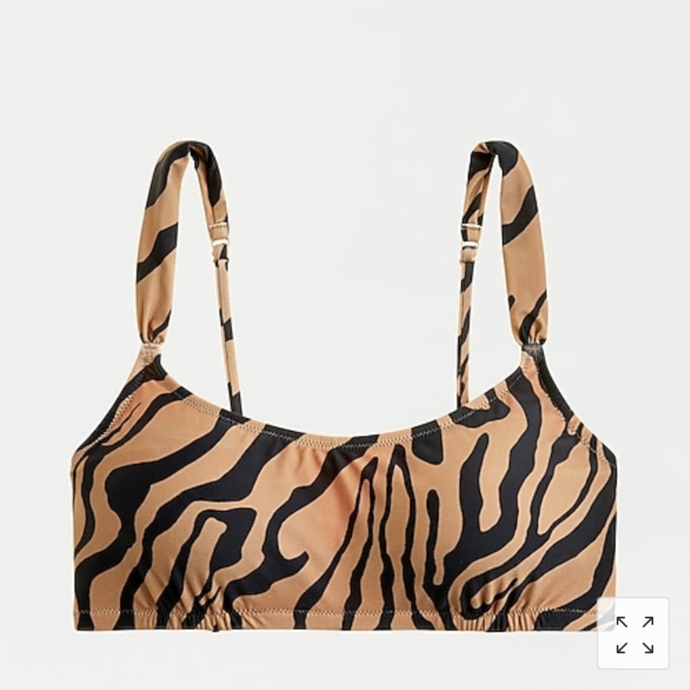 WIDE STRAP BIKINI TOP IN ZEBRA STRIPE- NWT